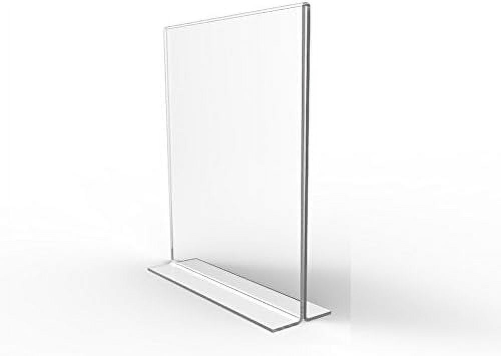 X 11" Clear Sign Holder For Tabletops, Vertical Table Tent Frame Photo