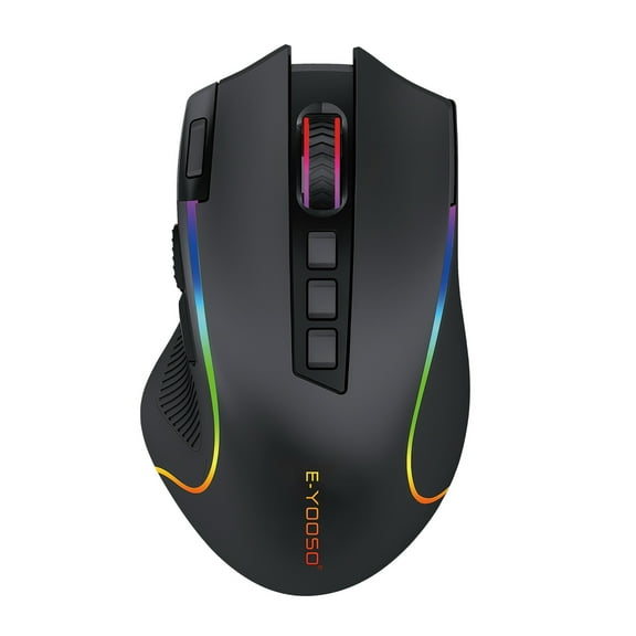 X-11 Wired 2.4G Wireless Gaming Mouse, E-Yooso Dual Mode Mouse 4000 DPI Led Backlight with Macro Recording for Office MMO Gamers