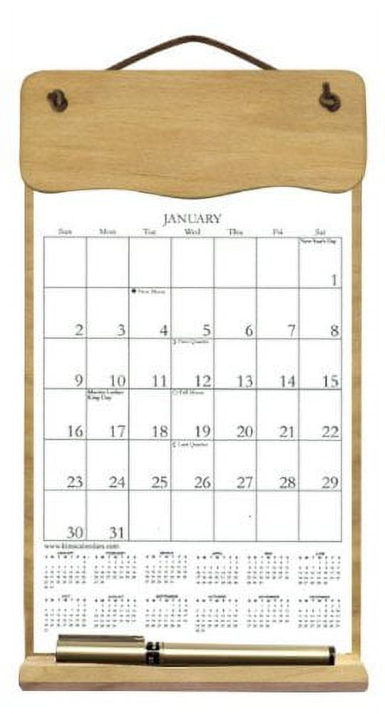 X 12" Wooden Refillable Calendar Holder Filled With The Rest Of 2023