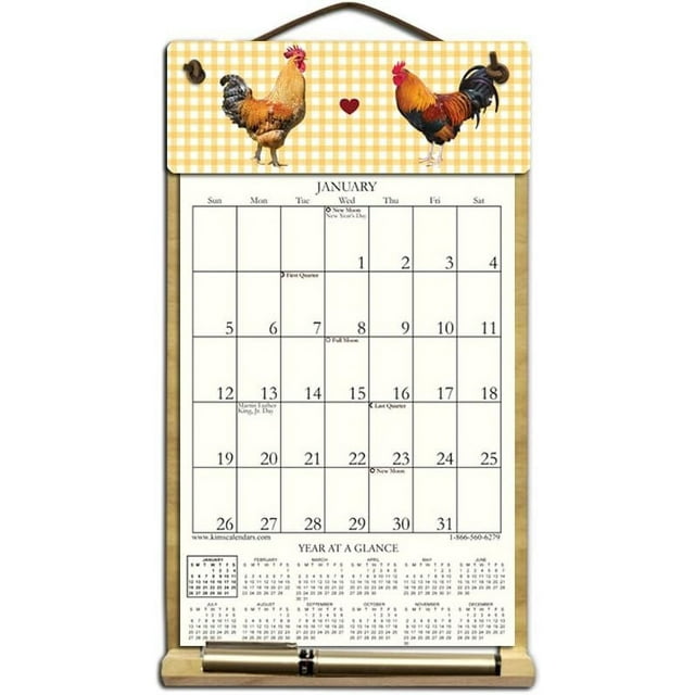 X 12" Wooden Refillable Calendar Holder Filled With The Rest Of 2023