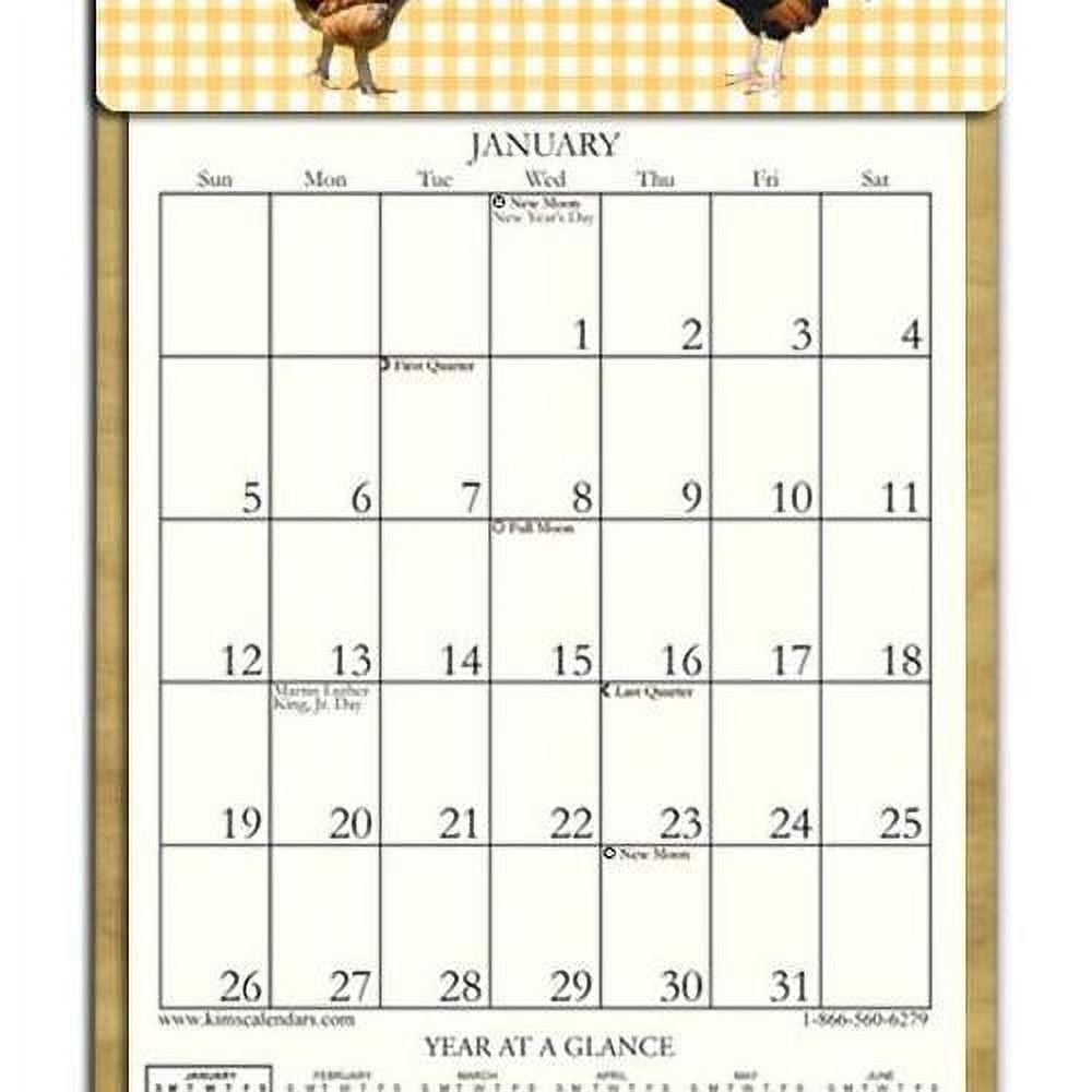 X 12" Wooden Refillable Calendar Holder Filled With The Rest Of 2023