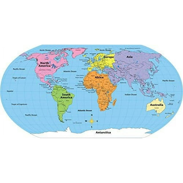 X 16” Labeled World Practice Maps, 30 In A Pack For Social Studies