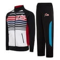 thumbnail image 1 of X-2 Men Tracksuits 2 Pieces Set Jogging Athletic Sports Set Red Stripe Black Size XL, 1 of 6