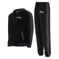 thumbnail image 1 of X-2 Men's Athletic Hooded Tracksuit 2 Piece Full Zip Sweatsuit Set, Black, Size Small, 1 of 5