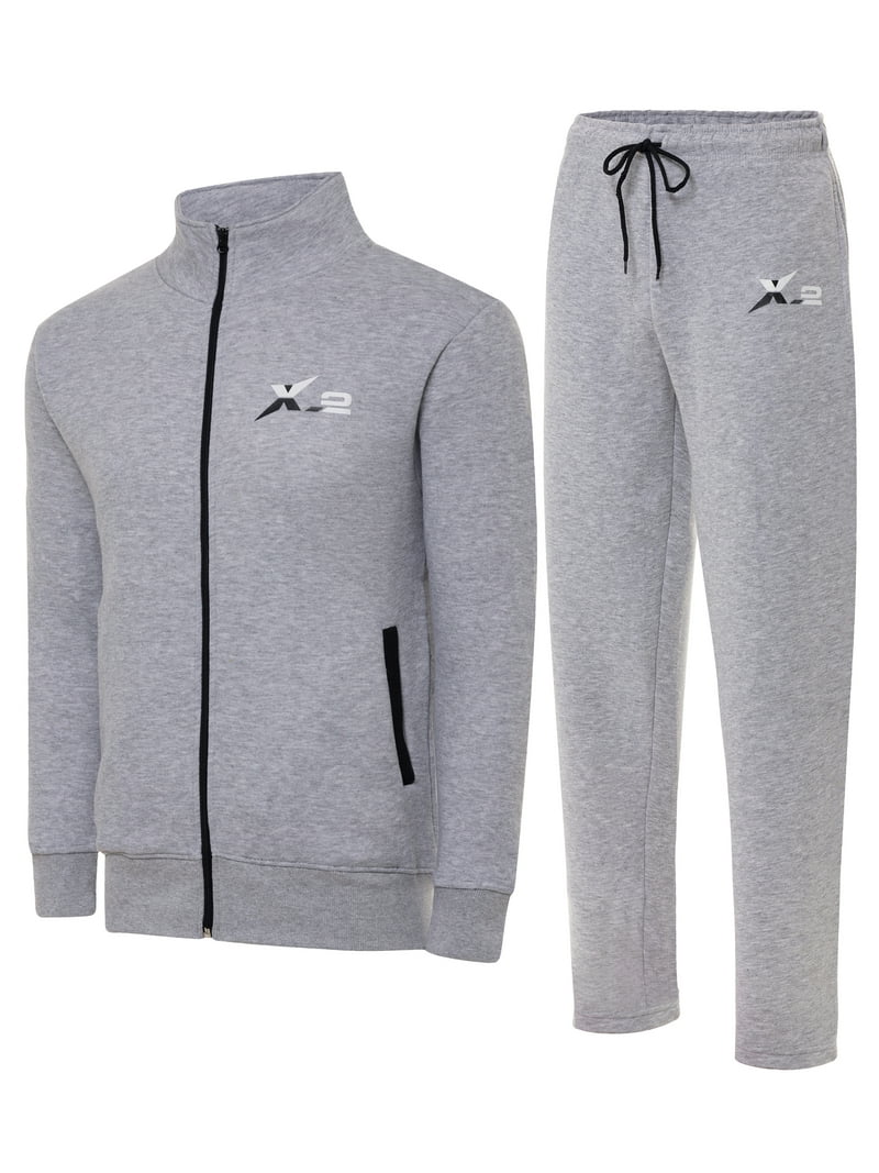 X-2 Men's Athletic Tracksuits 2 Pieces Set workout Warm up Suit