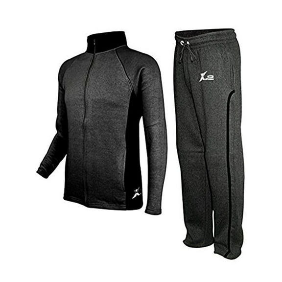 X-2 Mens Athletic Activewear Full Zip Fleece Tracksuit Jogging Sweatsuit