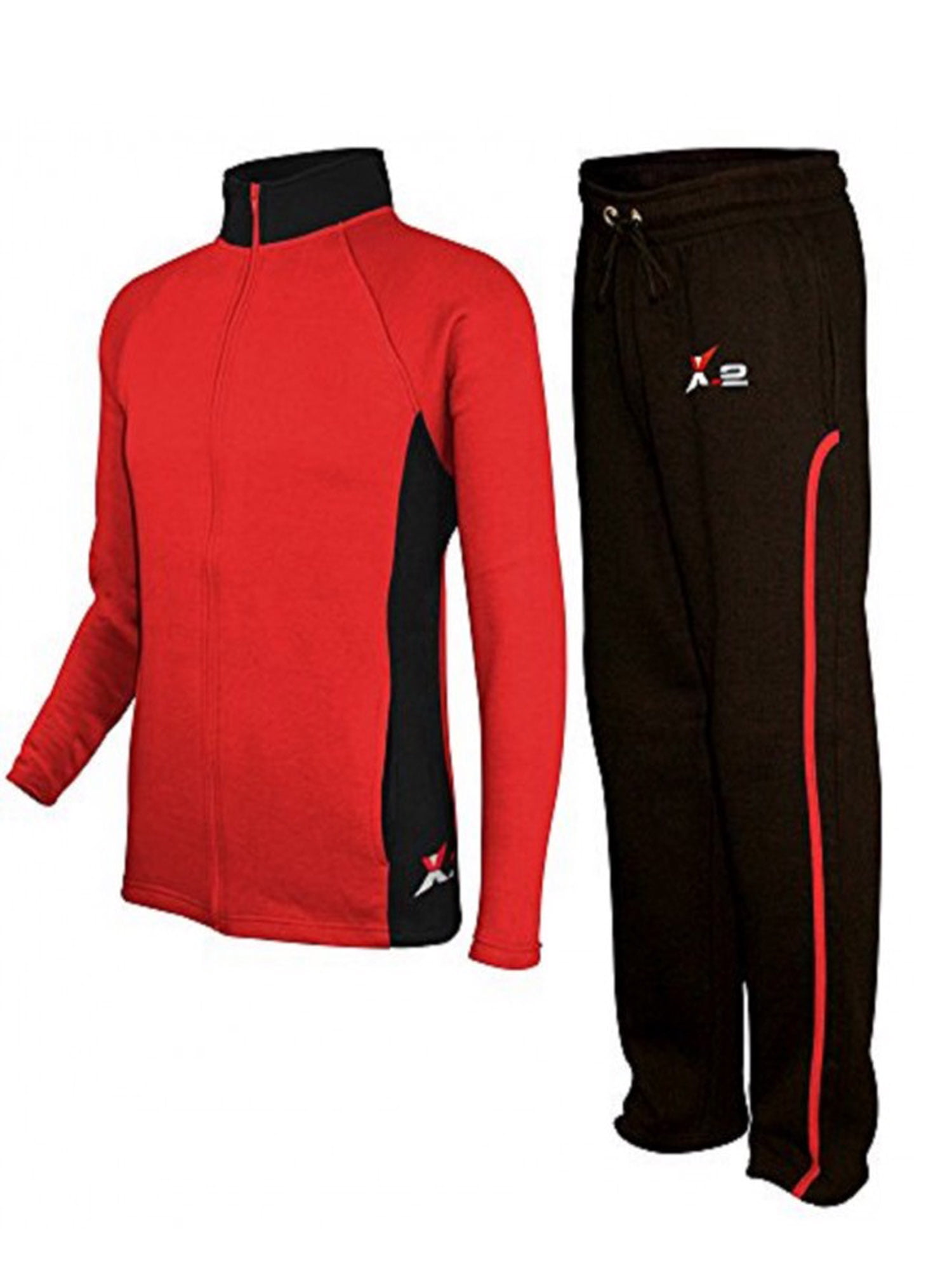X2 Mens Athletic Fleece Tracksuit Jogging Sweatsuit Activewear Red