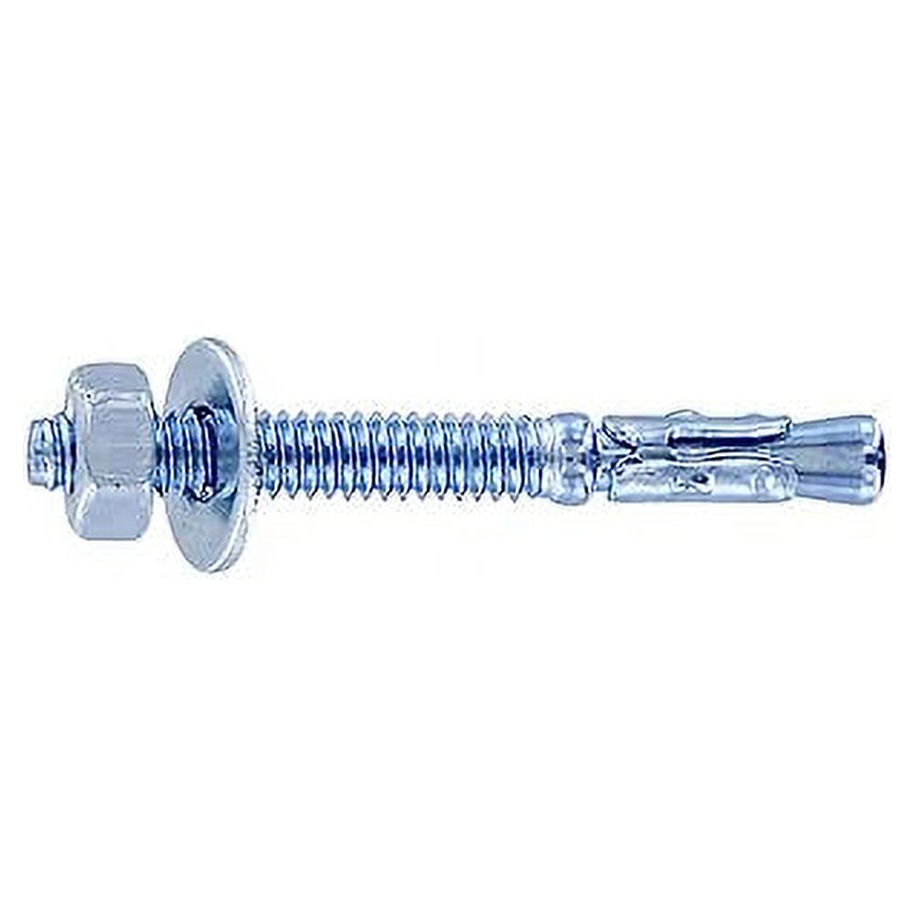 X 2 Zinc Wedge Anchors (Box Of 100) High Performance Concrete Anchors Rust Resistant Zinc