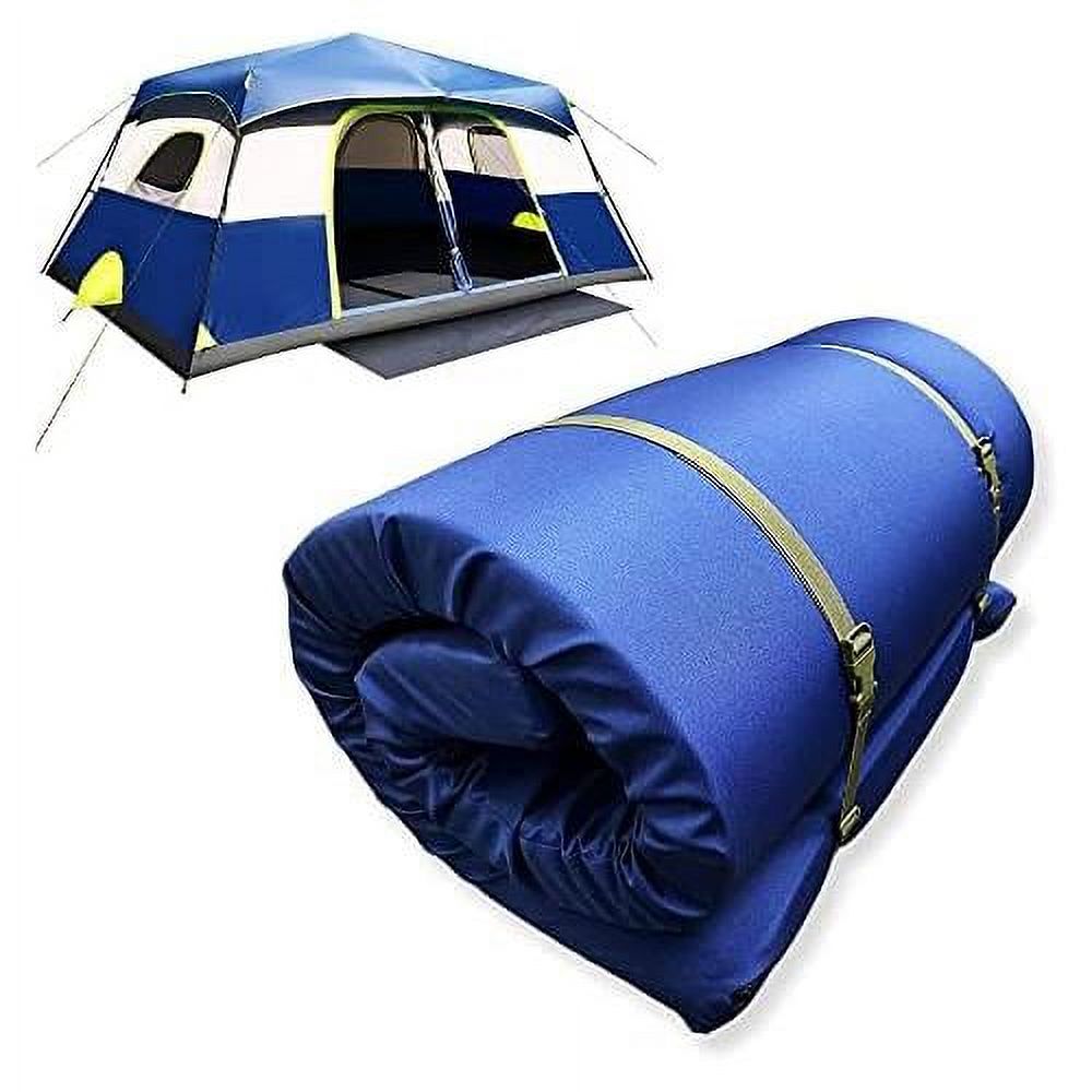 X 24" X 72" Memory Foam RollUp Camping Mattress With Water Resistant Zipper Cover, Foldable And