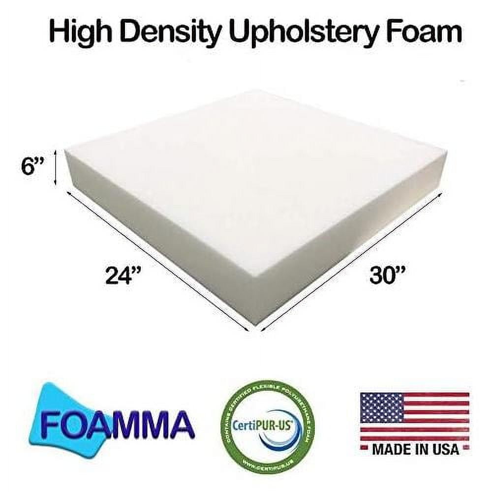 X 24" X 30" Upholstery Foam High Density Foam (Chair Cushion Square