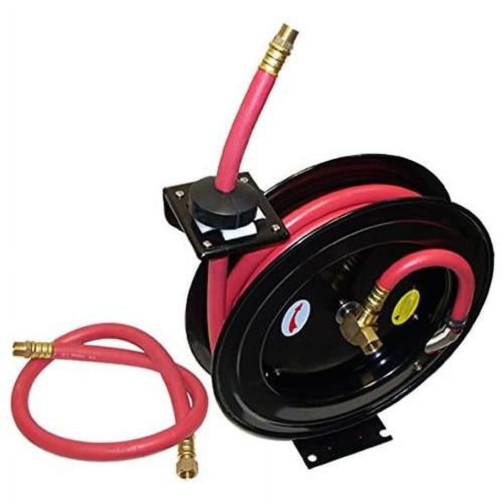 X 25 Ft. Feet Retractable Rubber Air Hose Reel 300 PSI