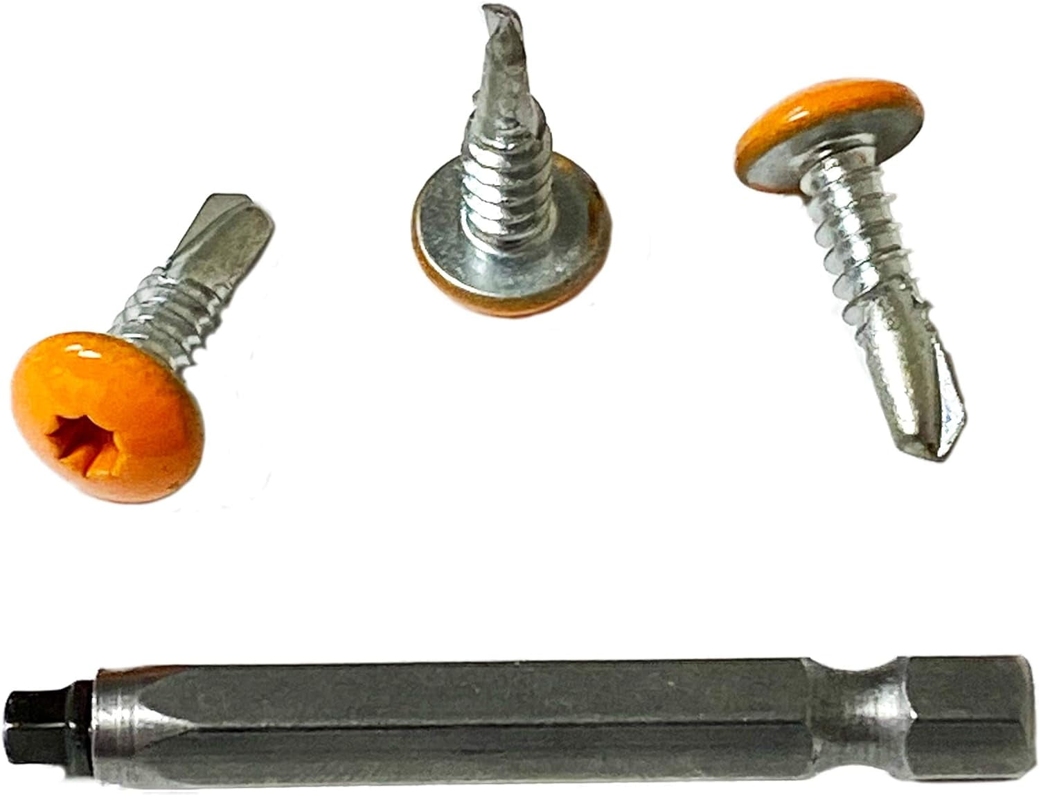 X 3/4 Inch Self Tapping Sheet Metal Screws, Orange, Double Square 2