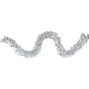 X 3" Shiny Silver And Snowblush Wide Cut Tinsel Christmas - Unlit