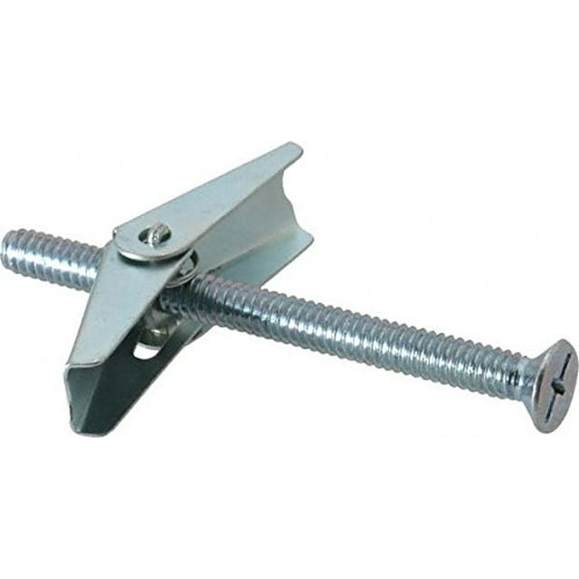 X 3" Toggle Bolts With Wing Nut, Flat Head, Combo (Phil/Slot) Zinc