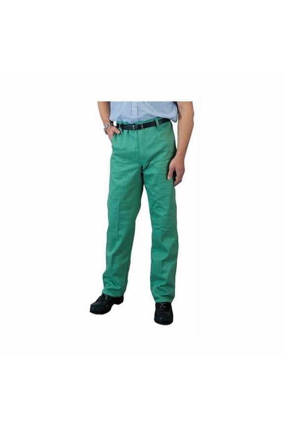 X 32'' Green 9 Ounce Westex Proban FR7A Cotton Flame Retardant Pants With Zipper Closure