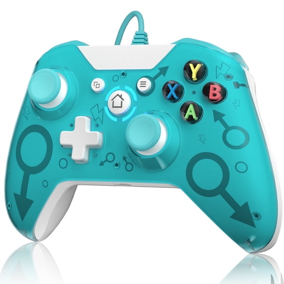 X-360 Controller Wired PC Gamepad Joystick for X-box 360/360 Slim/PC Windows 8/10/11, Green