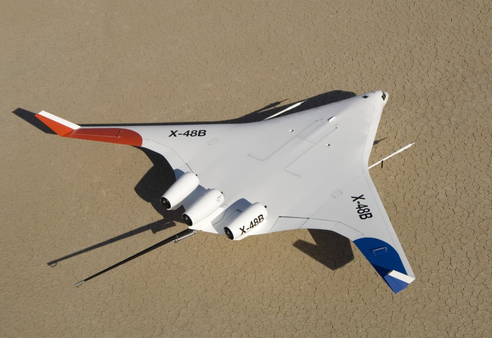 X-48B Blended Wing Body unmanned aerial vehicle Canvas Art - Stocktrek Images (33 x 23)