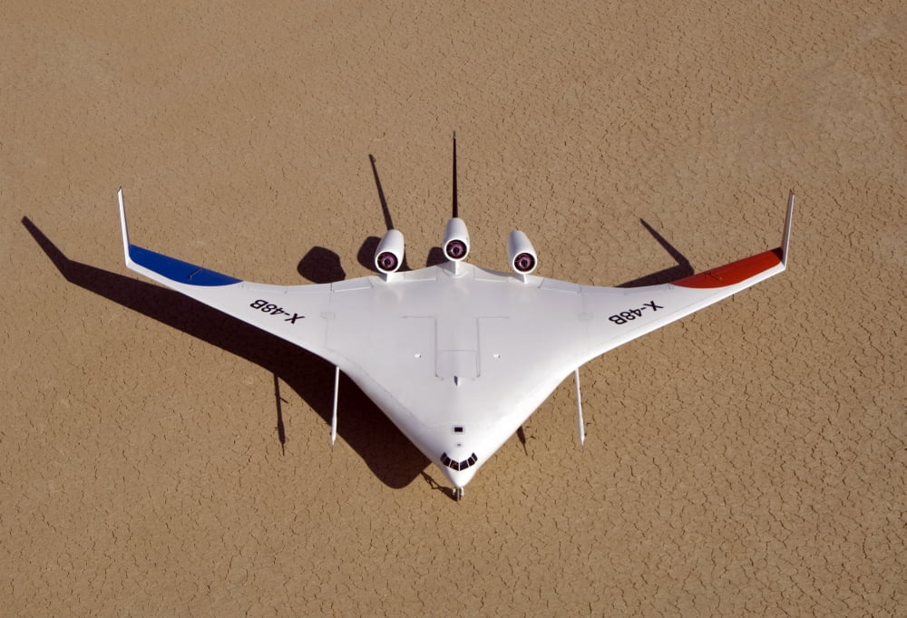 X-48B Blended Wing Body unmanned aerial vehicle Canvas Art - Stocktrek Images (34 x 23)