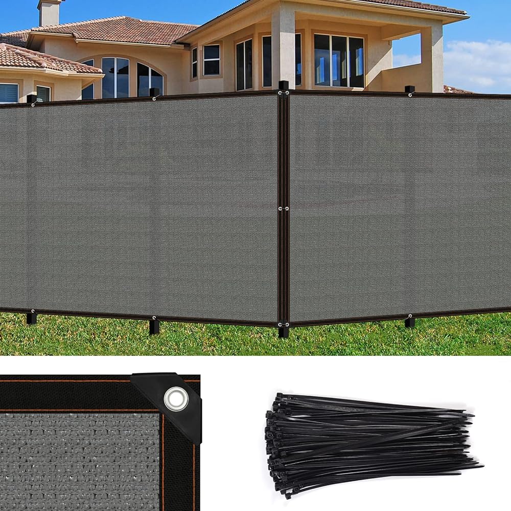 X 50' Fence Privacy Screen With Cable Zip Ties,90 Blockage Heavy Duty