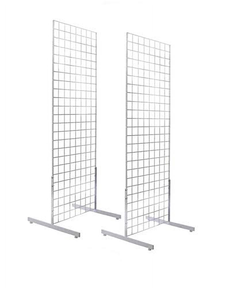 X 6' Gridwall Panel Tower With TBase Floorstanding Display Kit, 2Pack
