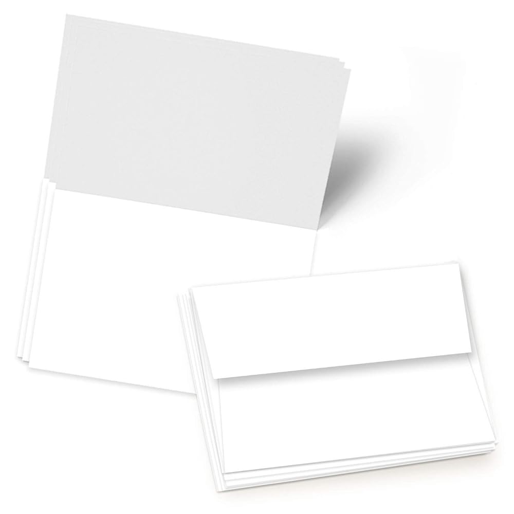 X 6" (When Folded) Heavyweight Blank White Greeting Cards With