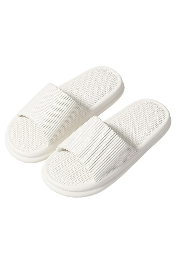 X-627 White 38 Comfort Shower Flip Flops Non Slip Women Men Soft Bathroom Pool Beach Slippers Size 38