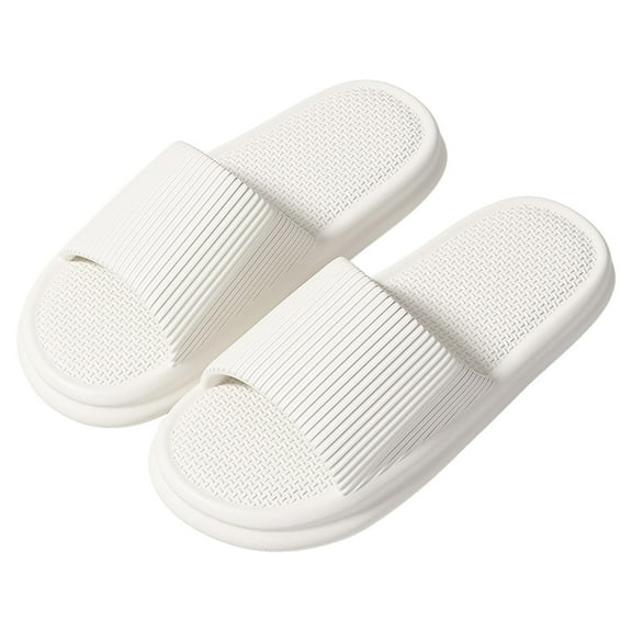 X-627 White 40 Soft Shower Slippers Non Slip For Women Men Flip Flops Thick Sole Bathroom Beach Size 40 #m2cHc