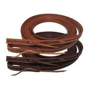 X 8' Argentina Cow Leather Barbed Wire Tooled Split Reins