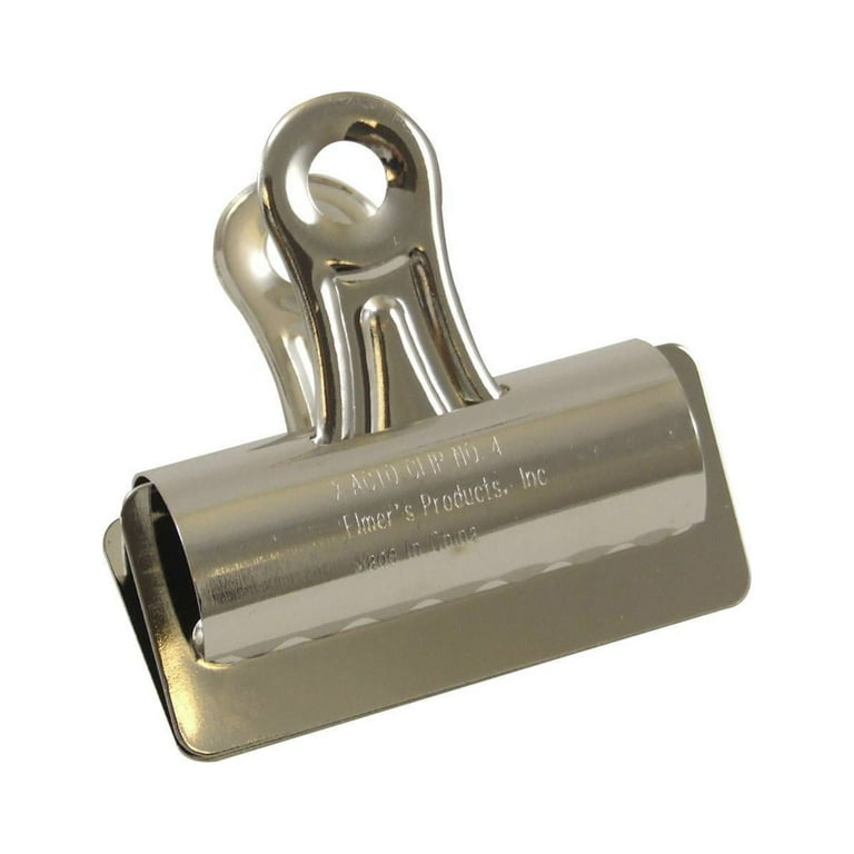 X-ACTO Bulldog Binder Clips, Steel & Nickel-Plated, 12 Count