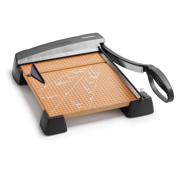 X-ACTO Heavy-Duty Paper Trimmer, 12" Guillotine Paper Cutter with Wooden base