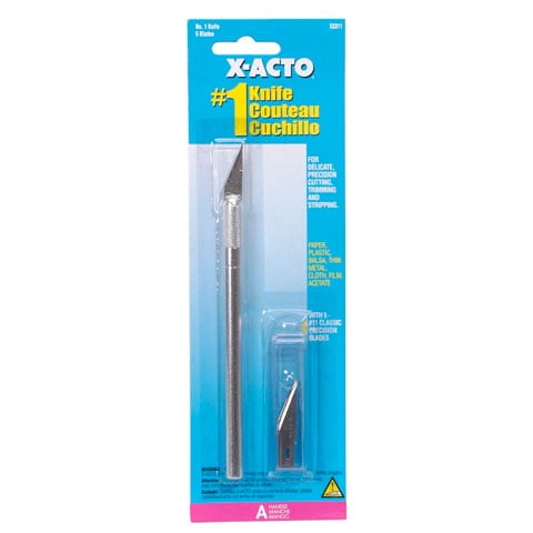 X-ACTO Lightweight No. 1 Knife Blister-Carded with 5 Blades