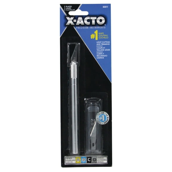 X-ACTO Lightweight No. 1 Knife Blister-Carded with 5 Blades