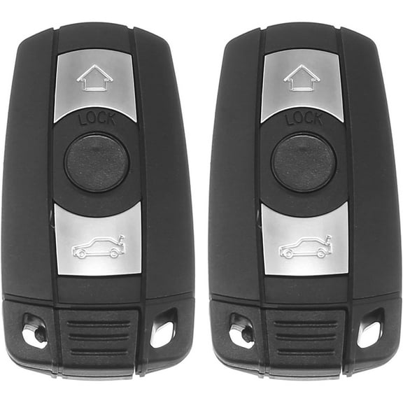 X AUTOHAUX 2pcs 315MHz KR55WK49127 Replacement Smart Proximity Keyless Entry Remote Car Key Fob for BMW 1 3 5 6 Series 2006-2014 3 Buttons with Door Key 46 Chip