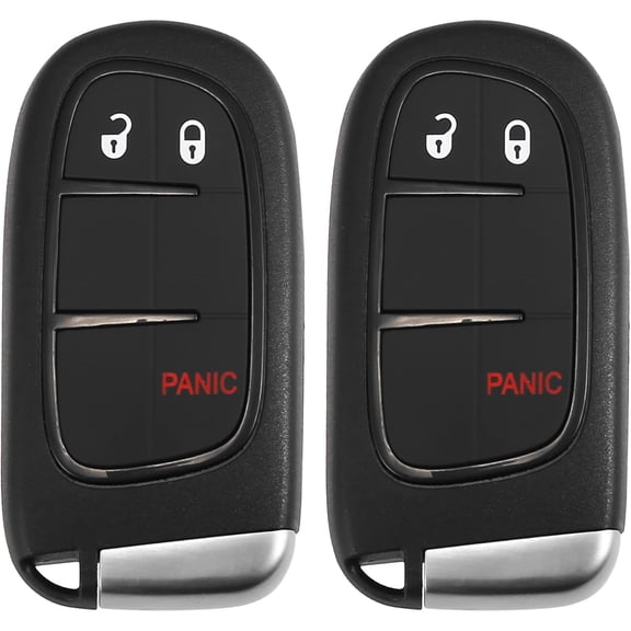 X AUTOHAUX 2pcs 433MHz Replacement Keyless Entry Remote Car Key Fob for Jeep Cherokee 2014-2022 3 Buttons with Door Key 68105087AG 4A Chip