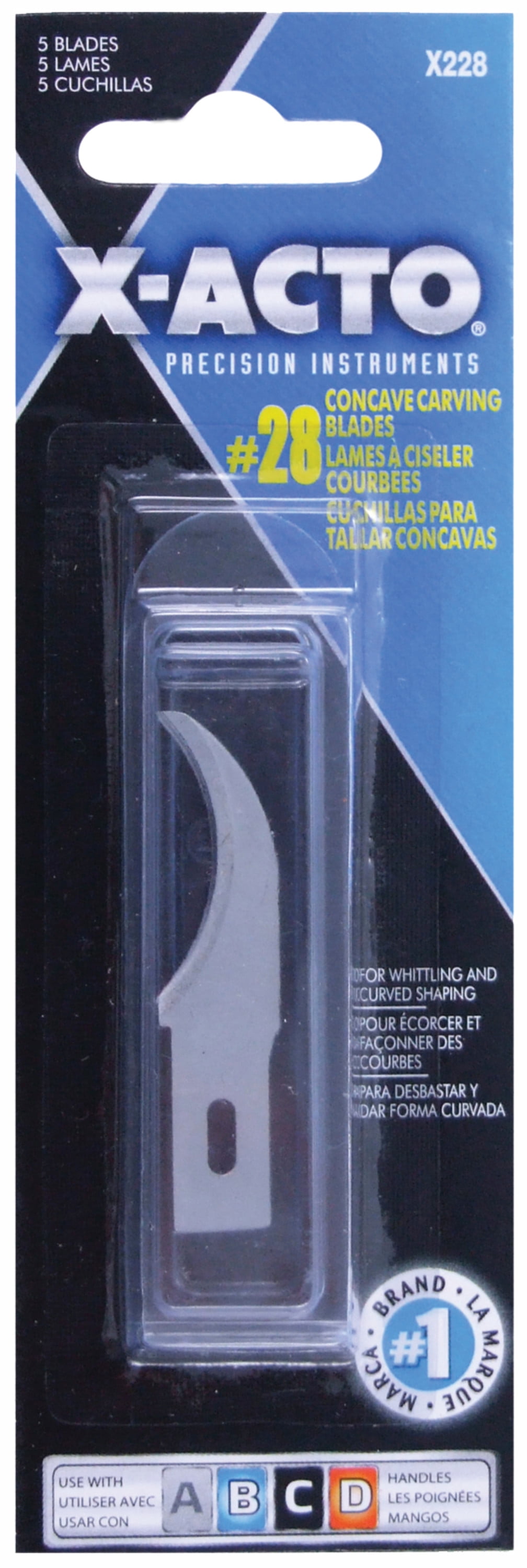 X-acto Knife Blade - #28X228 5/Pk Carded CONCVE Carving Bld