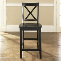 X-BACK BAR STOOL IN BLACK FINISH WITH 24 INCH SEAT HEIGHT. (SET OF TWO)