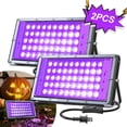 thumbnail image 1 of AGCAN 2 Pack 50W LED UV Black Light for Halloween Glow Party Waterproof Black Light Party Light, 1 of 9