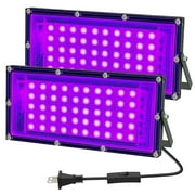 AGCAN 50W LED UV Black Light for Halloween Glow Party Waterproof Black Light Party Light