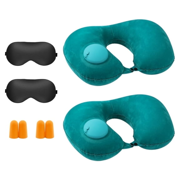 AGCAN Airplane Pillow Inflatable Travel Neck Pillow Blowup for Adult Neck Support Washable, 2 Pack