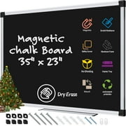 AGCAN Magnetic Blackboard 35" x 23" Chalk Board Big Black Boards for Children Chalkboard Marker Board