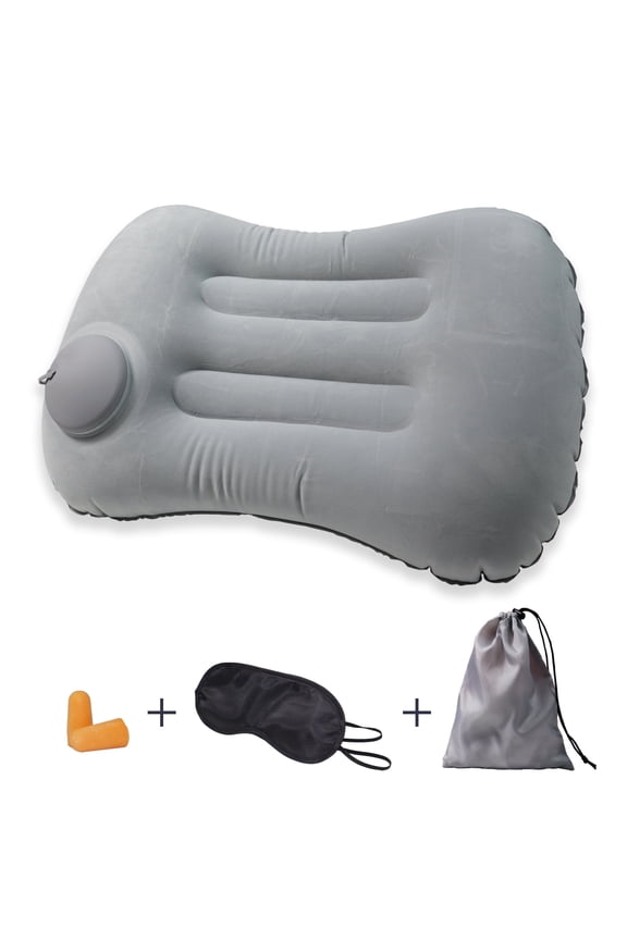 Camping Pillow Inflatable Travel Pillows for Adults, Ergonomic Neck & Lumbar Support Camp Pillow for Sleeping