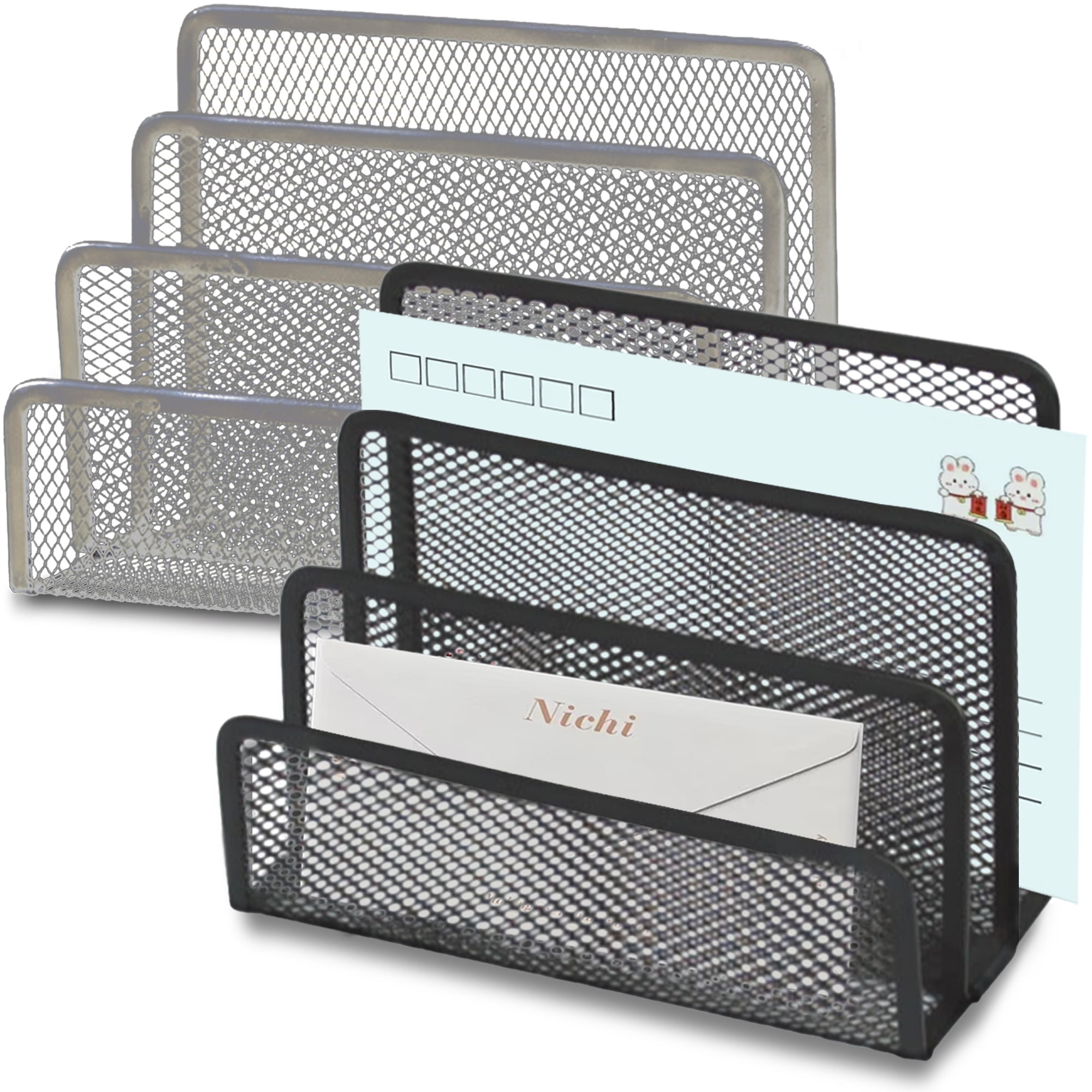 X BOARD Desk Mail Organizer, 2 Pack Letter Holder for Desk, File Holder