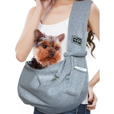 GOUWAN Dog Sling Carrier, Pet Sling for Small Dogs Puppy Cats Travel Under 15lbs, Gray