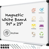 AGCAN Dry Erase Board 35" x 23" White Board Calendar Dry Erase Wall Mount Large Magnetic Whiteboard