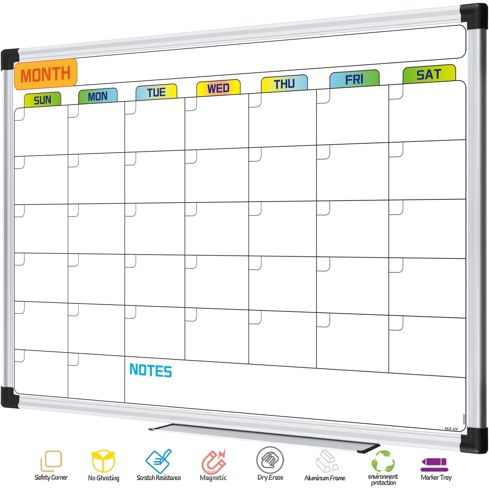 AGCAN Dry Erase Calendar for Wall 23"x17" Magnetic Monthly Whiteboard Planner Schedule Board