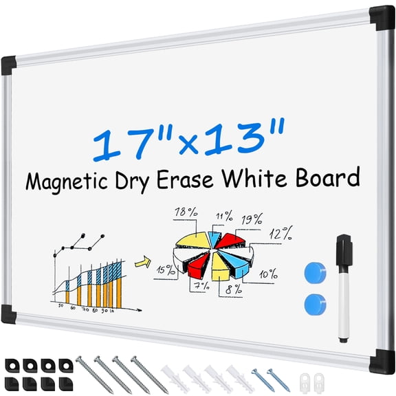 AGCAN Small Whiteboard 17" x 13" Mangetic Dry Erase Board for Kids Mini Marker Board for Child