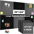 thumbnail image 1 of AGCAN Felt Bulletin Board, Large Cork Board for Wall 36" x 24", Large Felt Wall Tiles with 40 Push Pins, DIY Thick Cork Board for Office Kitchen Classroom, 6 Pack, Black+Dark Gray, 1 of 10