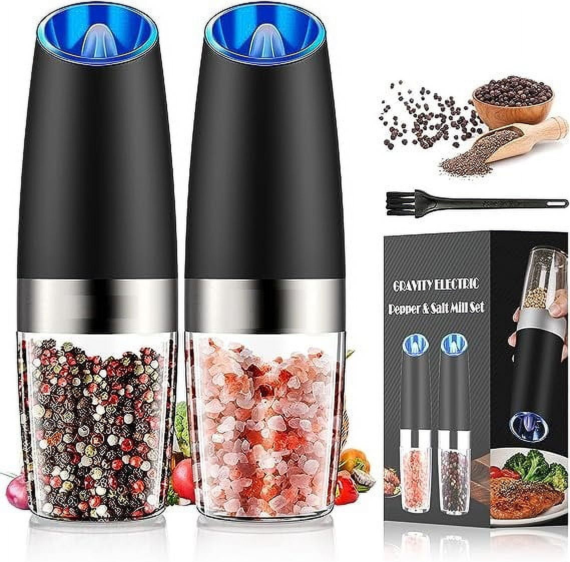 X BOARD Gravity Electric Salt and Pepper Grinder Set, Automatic Pepper