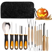 AGCAN Halloween Pumpkin Carving Kit, 14 PCS Professional Pumpkin Cutting Carving Tools with Handbag