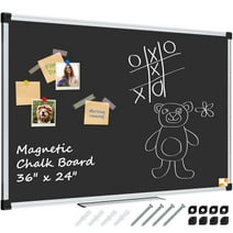 X BOARD Large Magnetic Chalkboard with Frame 36" x 24" Blackboard 3' x 2' Wall-Mounted Chalk Board